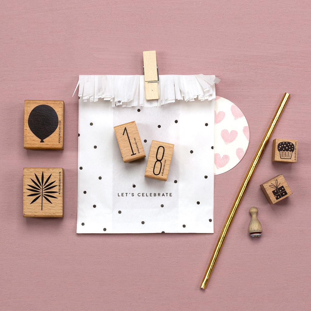 Stempel Kinder Stempel Kindergeburtstag Zahlenstempel stempel Luftballon Süßigkeiten Tüte bestempeln stempel muffin stempel geschenk
