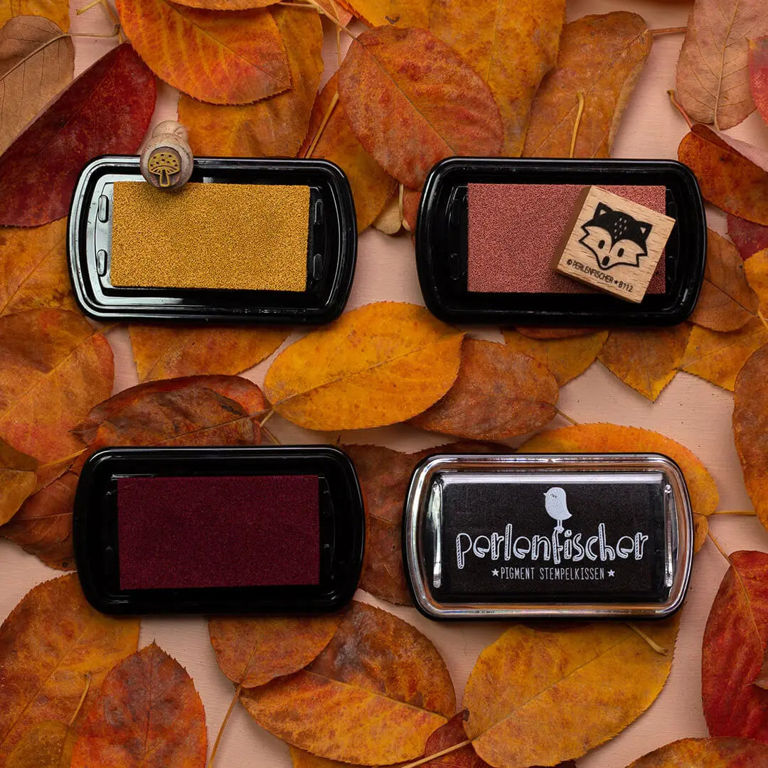 stempelkissen rot herbstliche stempelfarben stempelkissen braun stempelkissen herbst waldfarben