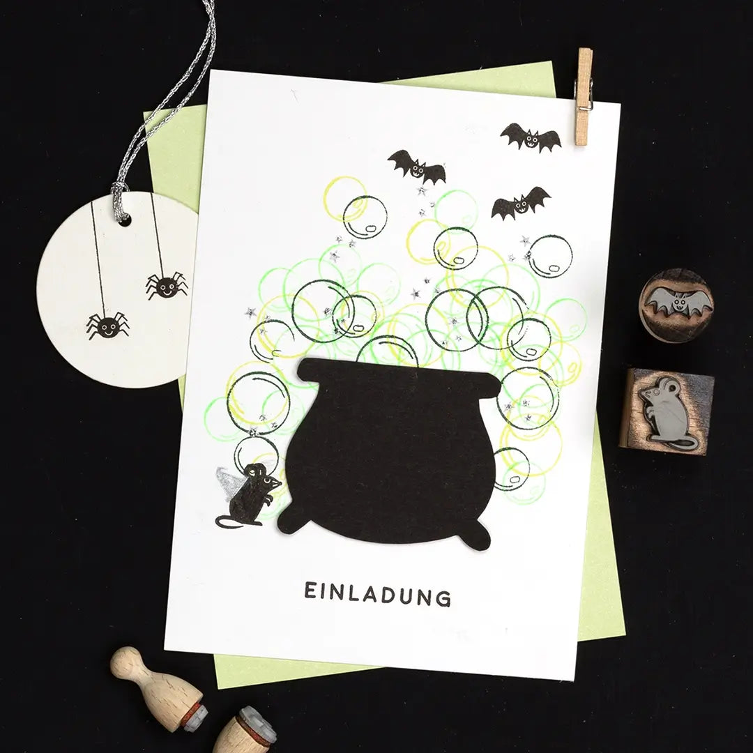 halloween stempel fledermaus stempel spinne einladungskarte halloween selber machen stempel hexe