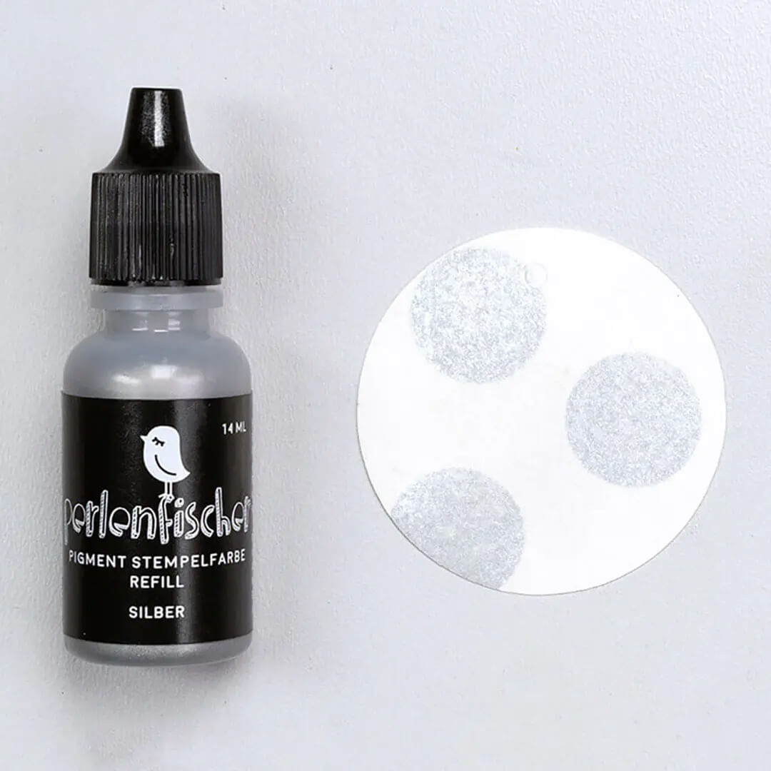 Pigment Stempelfarbe Refill | Silber