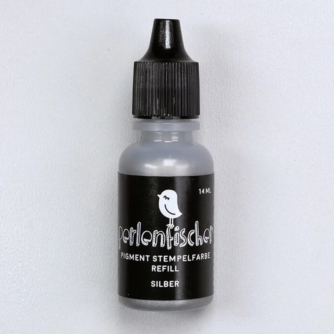 Pigment Stempelfarbe Refill | Silber
