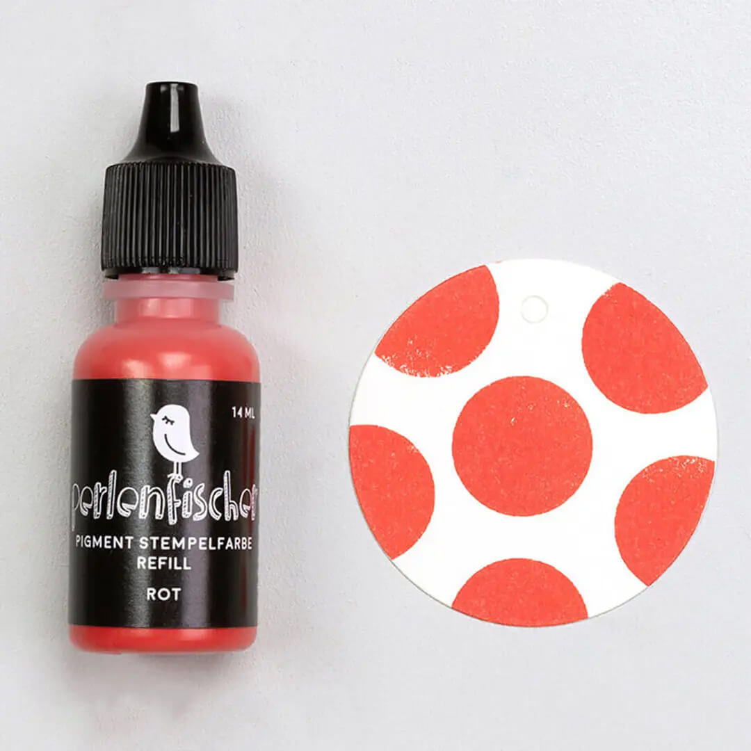 Pigment Stempelfarbe Refill | Rot