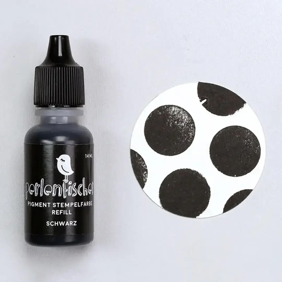 Pigment Stempelfarbe Refill | Schwarz