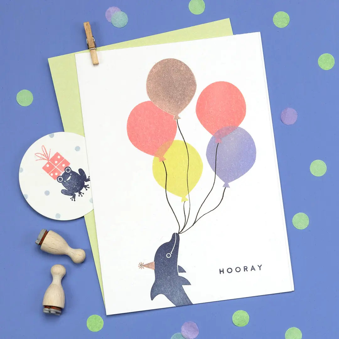 Stempel Kinder Stempel zum Kindergeburtstag Stempel Luftballon Delfin Stempel Partyhut stempel tiere
