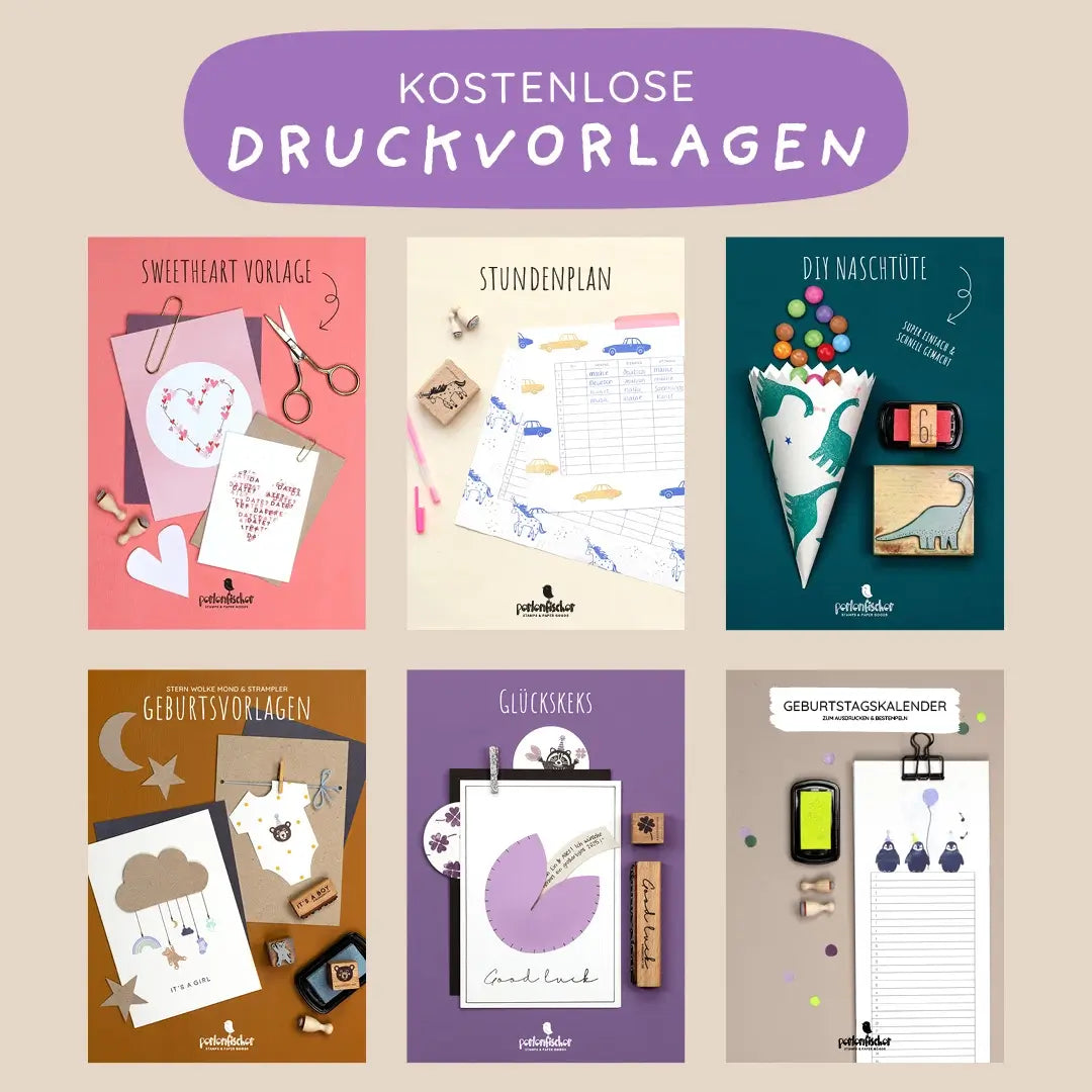 Karte für Muttertag basteln druckvorlage basteln fürn muttertag stempel herzen stempel blumen