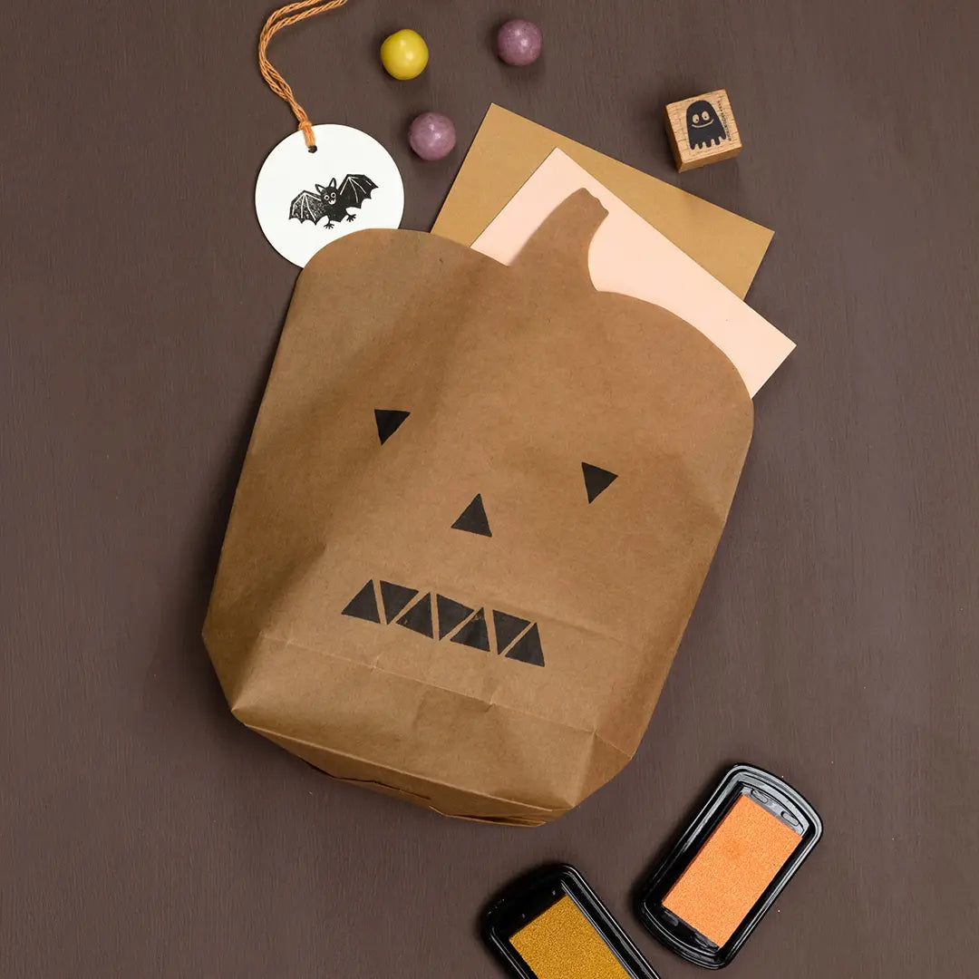 lehrerstempel diy kürbis tüte lehrer diy halloween basteln