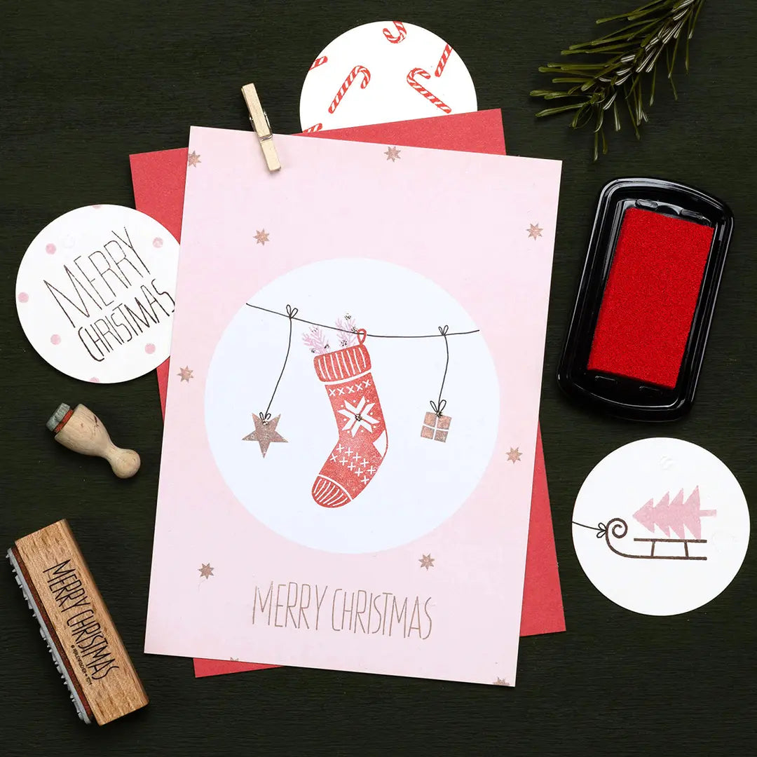 Textstempel zu Weihnachten Merry Christmas Stempel