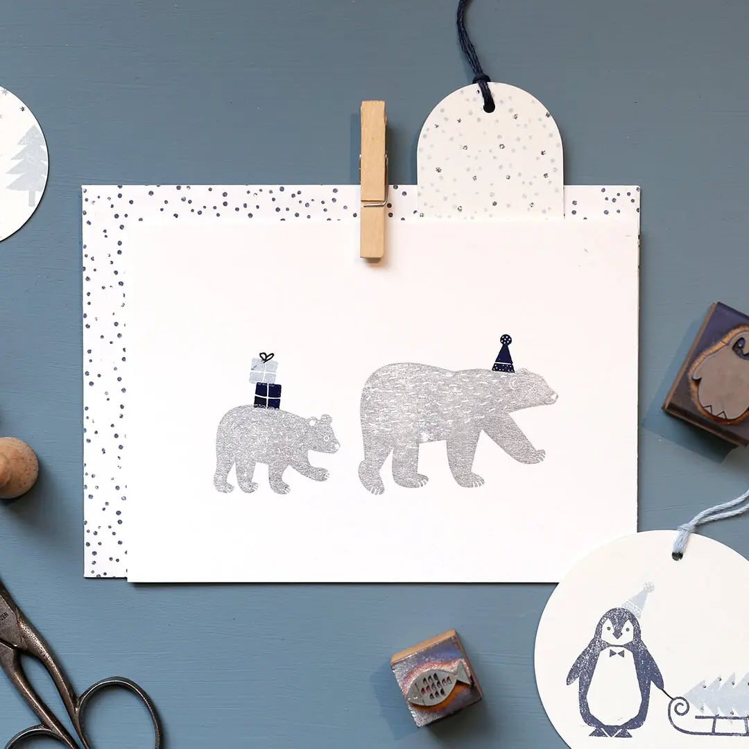 Stempel Kinder zu Weihnachten Stempel Eisbär Baby Stempel Pinguin Stempel Geschenk Stempel Tannenbaum