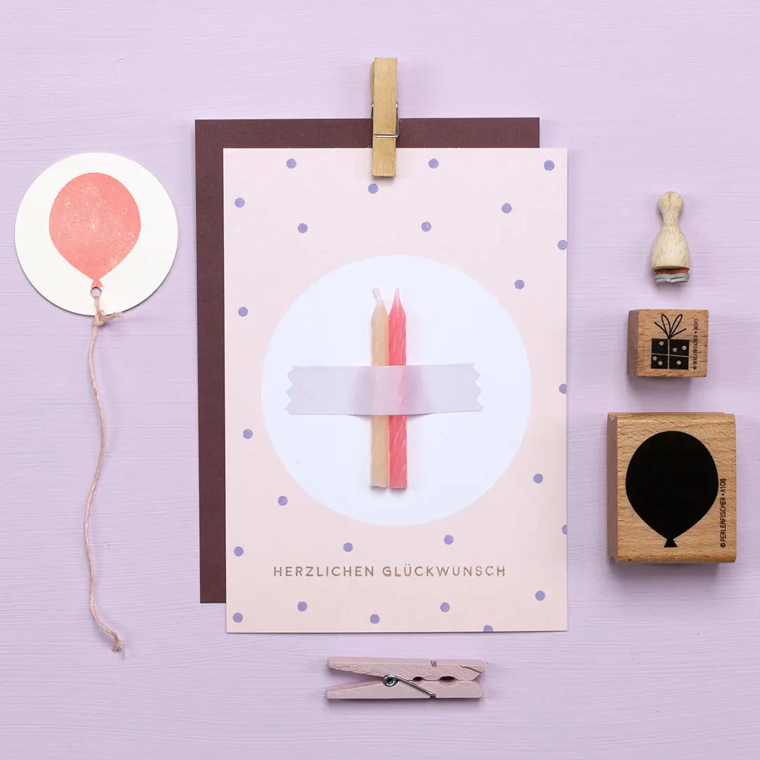 Stempel Kinder Stempel Kindergeburtstag Stempel Herzlichen Glückwunsch Stempel Luftballon Konfetti Stempel Geschenk mit Schleife