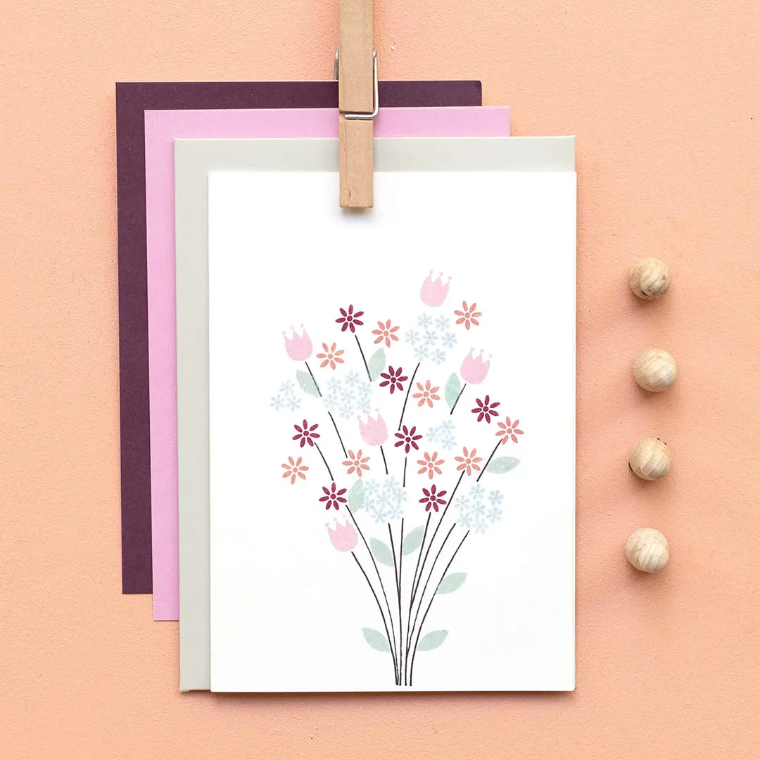 Stempelset Blumen Blätter Stempel und Blumenstempel Blumenstrauss Stempel Blütenstempel