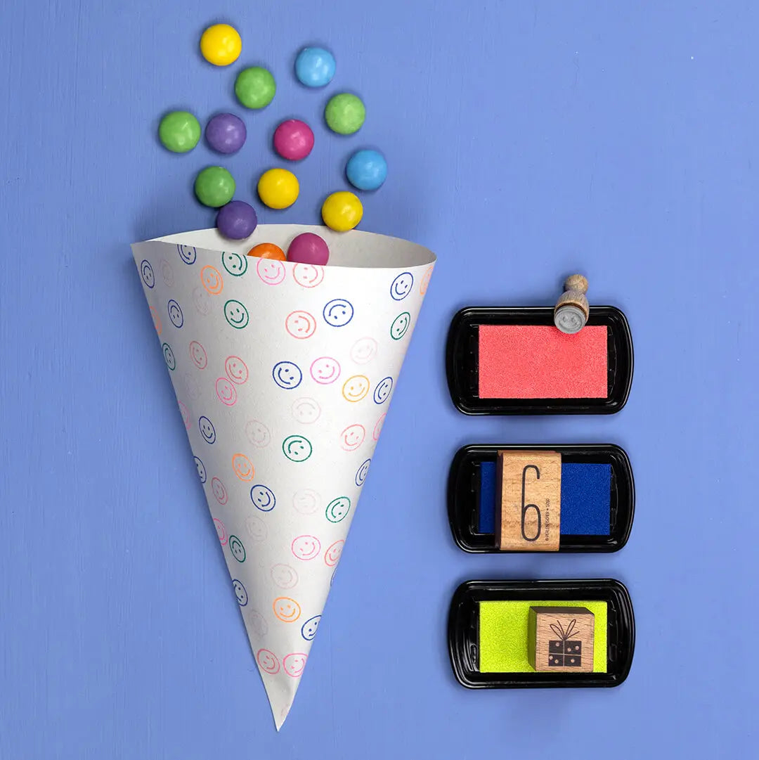 stempel kinder stempel smiley diy süßigkeitentüte bestempeln stempel kindergeburtstag zahlenstempel stempel geschenk