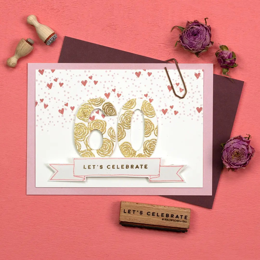 embossing pulver gold glitzer geburtstagskarten stempeln schimmernde karten zum geburtstag goldene rose stempeln embossing stempel