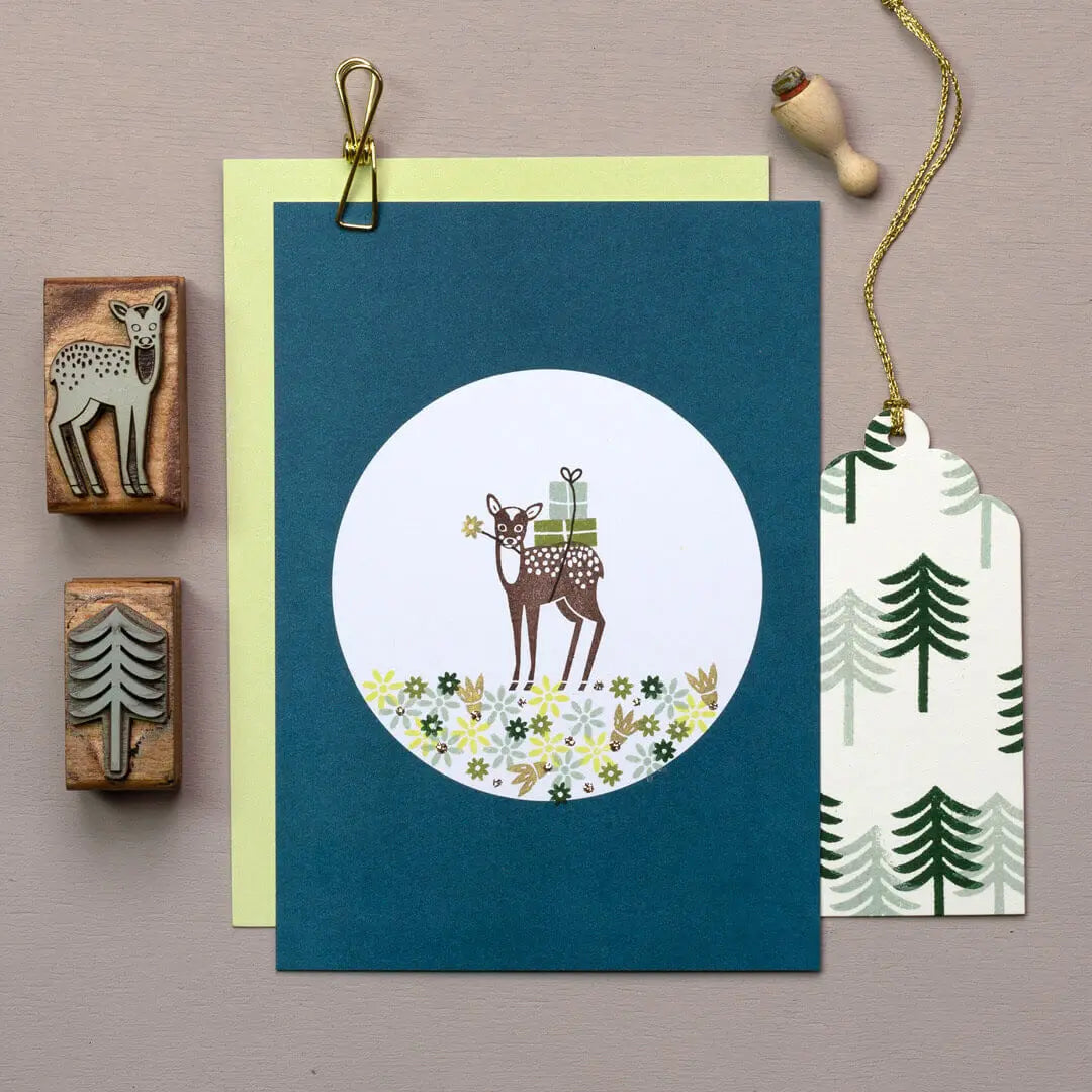 Stempel Herbst & Wald Herbsttöne Herbstkarte Rehkitz Stempel Geschenk Stempel Blüten Papieranhänger Herbstmotive