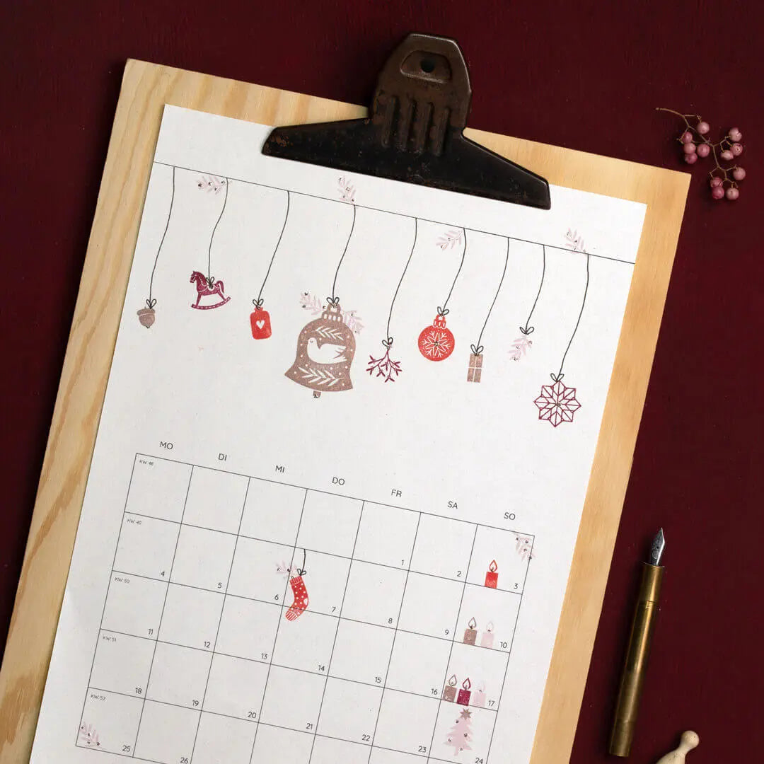 motivstempel diy weihnachtsgeschenk stempeln kalender jahreskalender ausdrucken