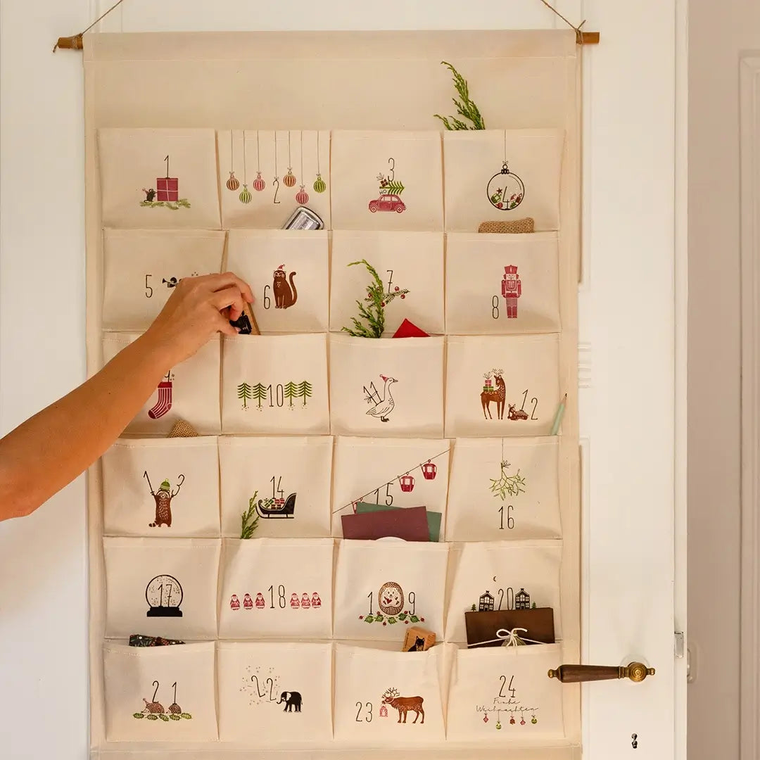 stoffstempelfarbe weihnachten diy adventskalender bestempeln stoff adventskalender gestalten