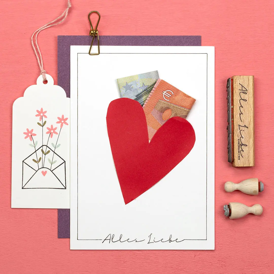 stempel hochzeit hochzeitsgeschenk selber machen geldgeschenk basteln stempel alles liebe