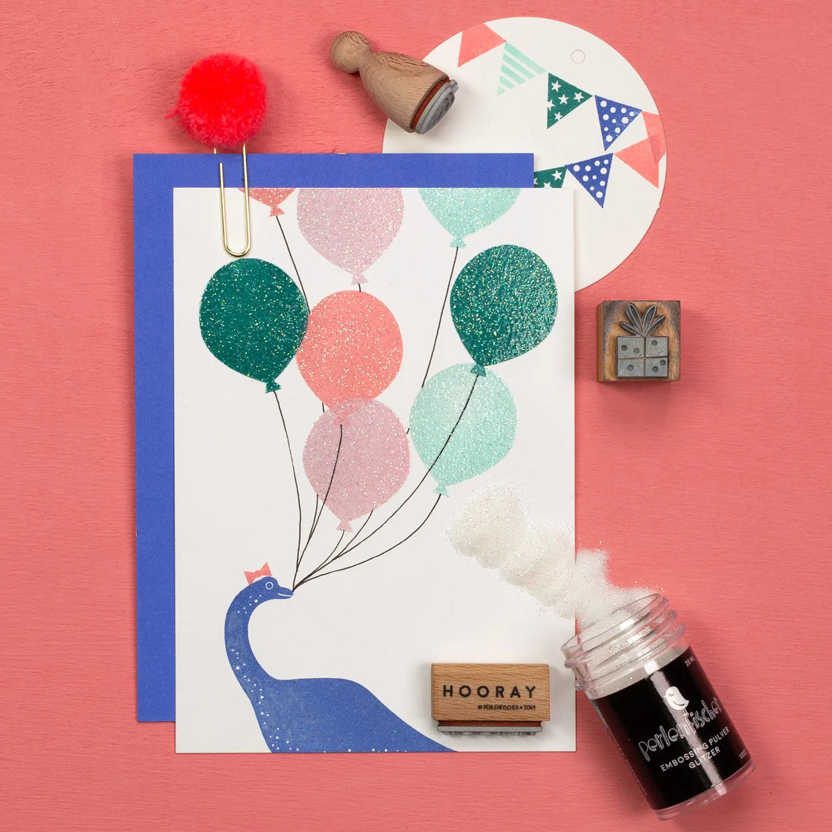 embossing pulver glitzer embossing für kinder glitzer luftballon stempeln schimmernde geburtstagskarte stempeln