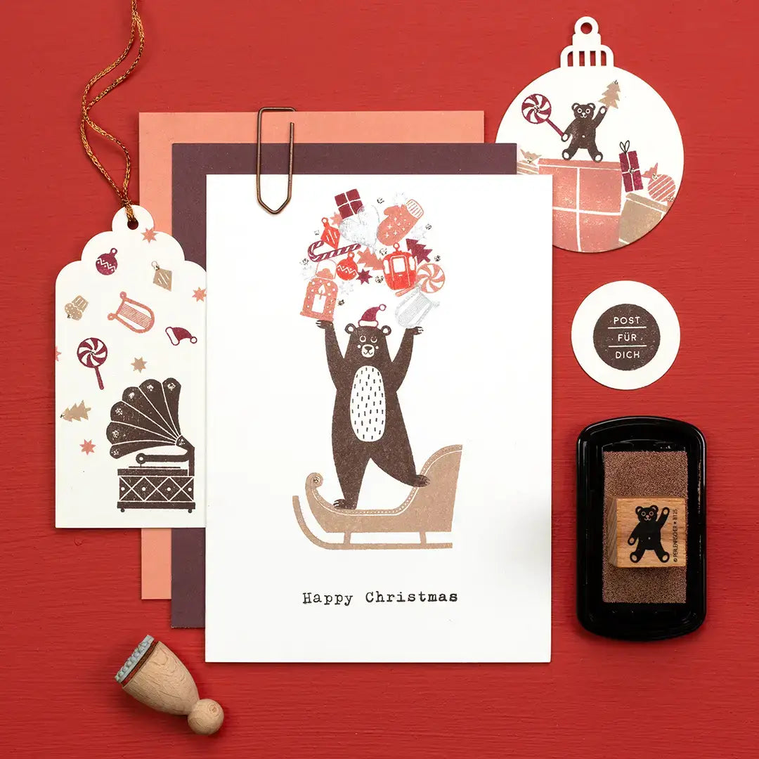 stempel weihnachten stempel bär stempel schlitten stempel sterne stempel süßigkeiten stempel happy christmas