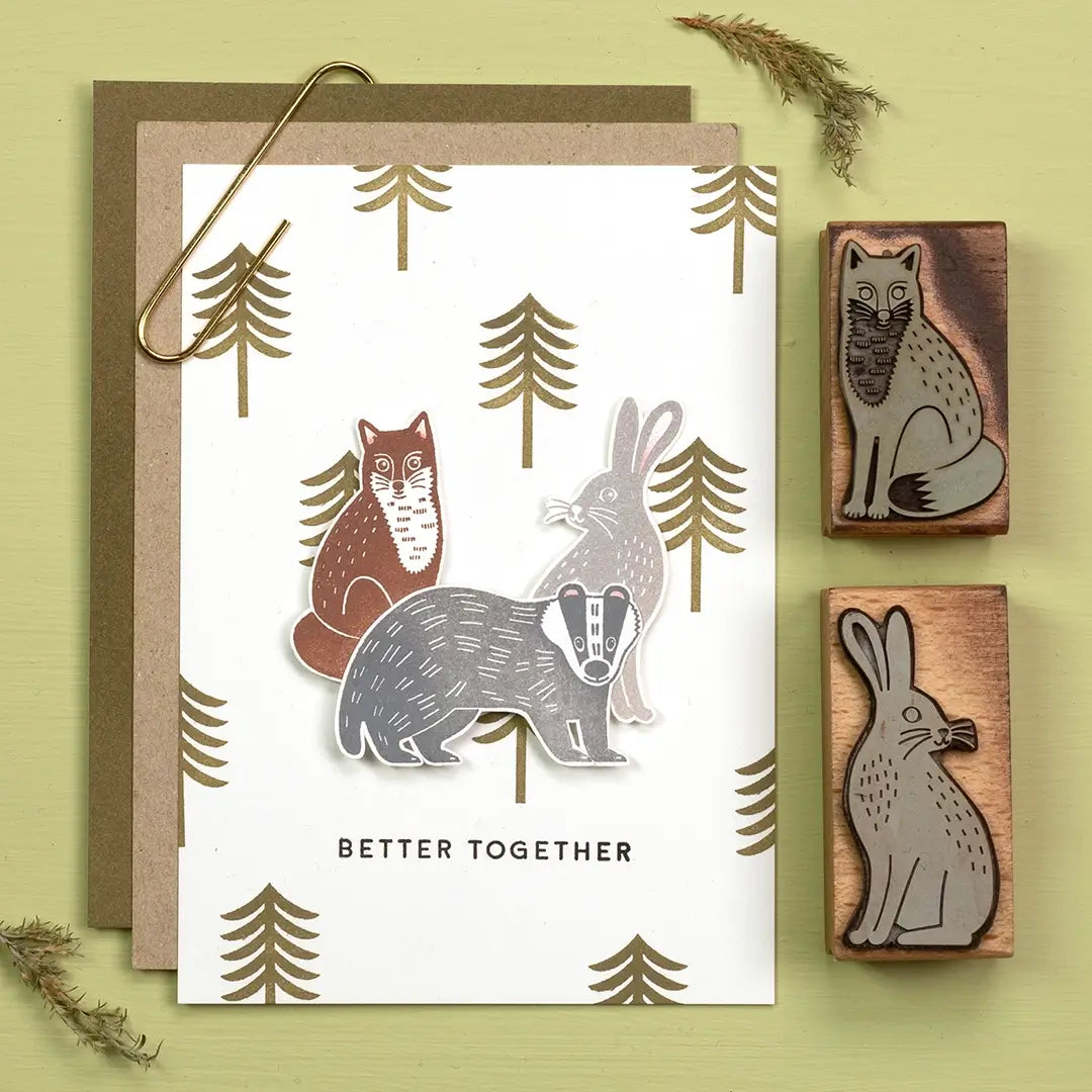 stempel herbst stempel wald stempel waldtiere stempel fuchs stempel dachs stempel hase stempel feldhase