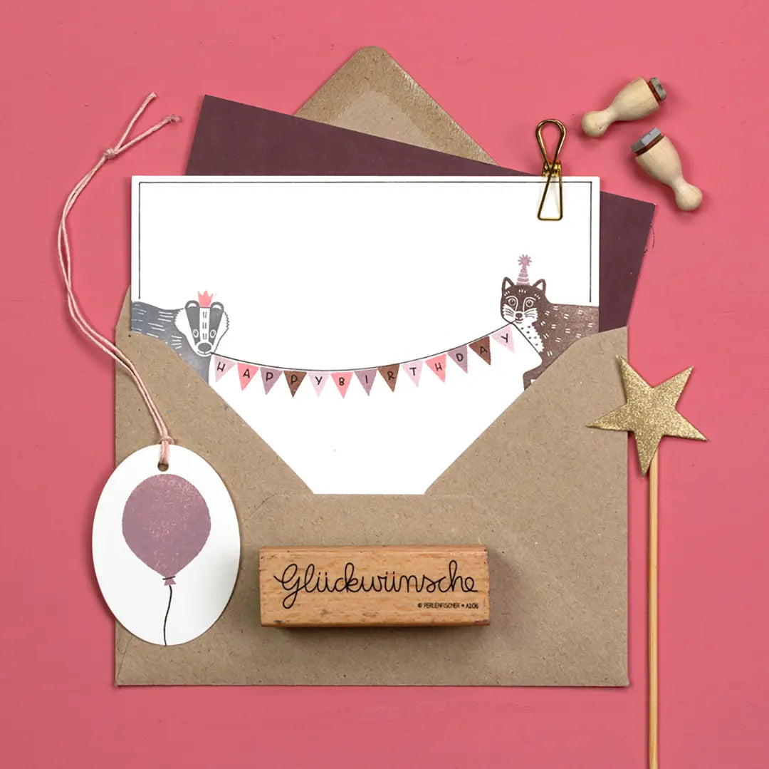 stempel tiere tierstempel stempel dachs stempel fuchs geburtstagskarte stempeln mit tiermotiven