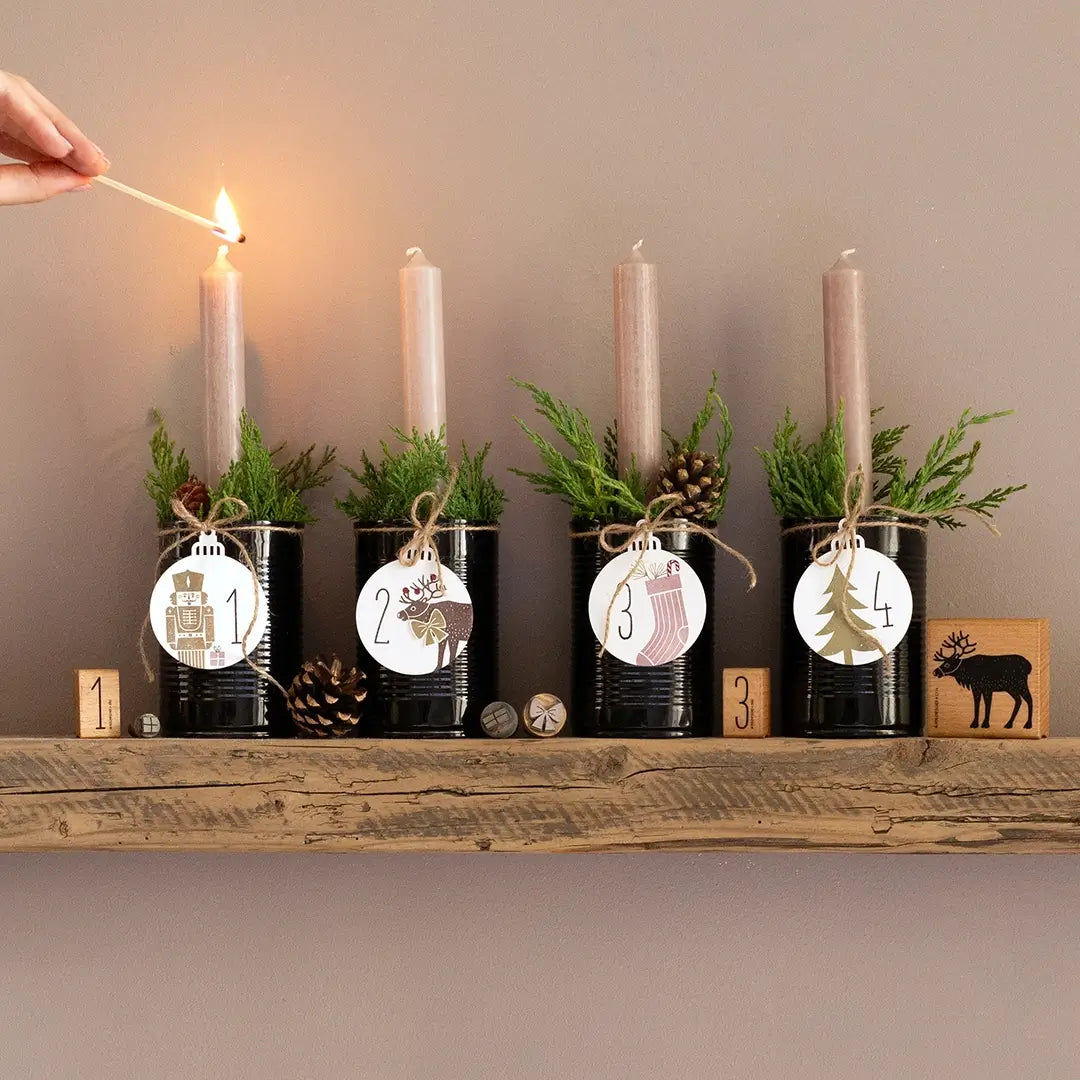 stempel weihnachten adventskranz diy stempel zahlen weihnachtsanhänger stempel tannenbaum