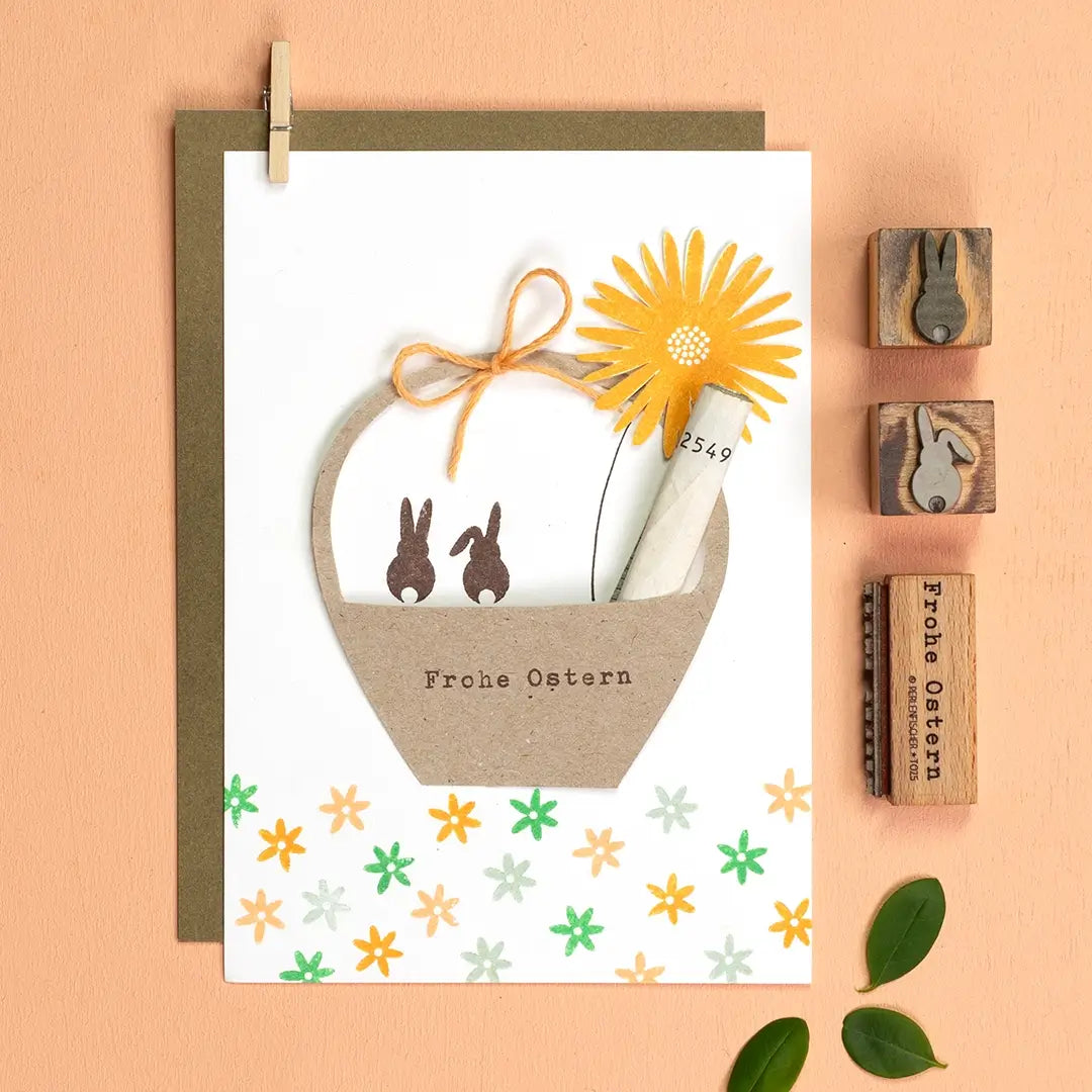 stempel ostern osterstempel kreative osterkarten ideen stempel osterkörbchen stempel blumen stempel hase stempel frohe ostern