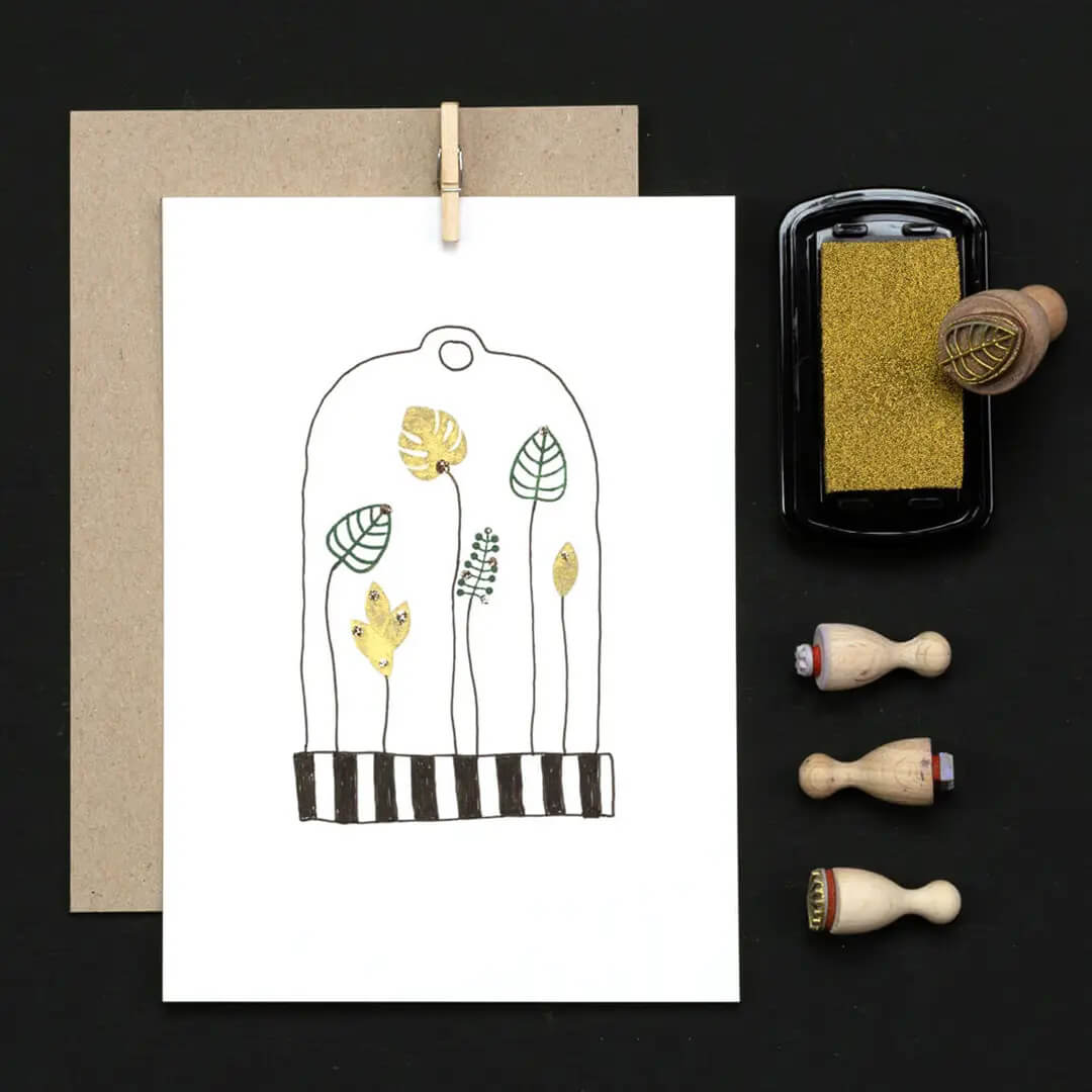 Stempel | Blatt outline klein