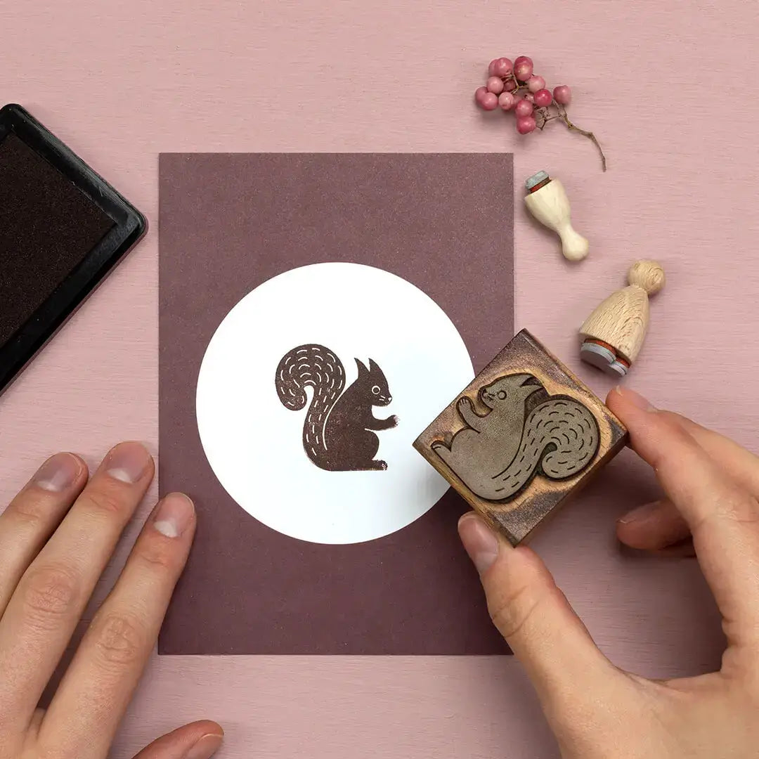 Motivstempel tipps stempeln trocknen lassen karten stempeln stempelabdruck ohne verwischen stempel tiere stempel eichhörnchen