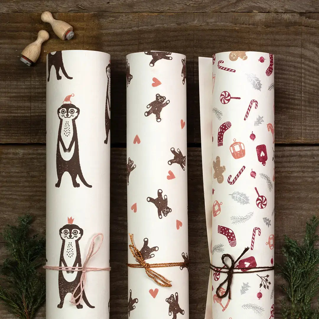stempel tiere geschenkpapier bestempeln geschenkpapier weihnachten stempel tiere weihnachtlich