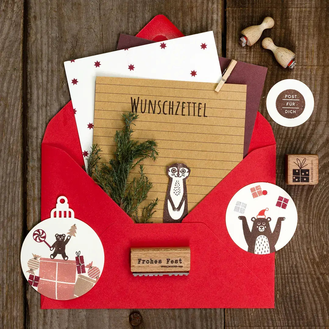 stempel weihnachten weihnachtskarte roter umschlag stempel wunschzettel stempel frohes fest stempel geschenk