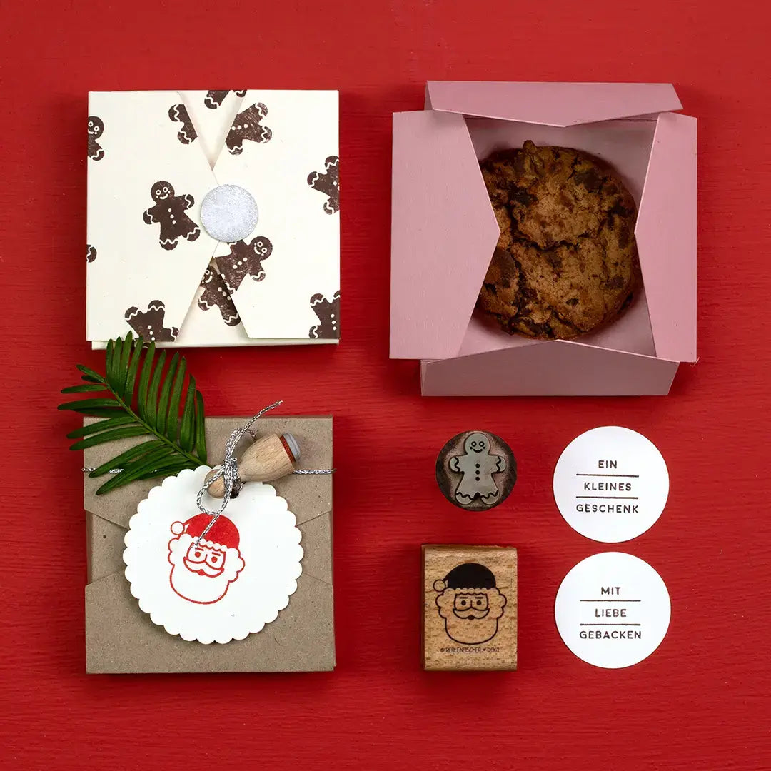stempel weihnachten diy geschenkbox stempeln geschenkanhänger weihnachtsanhänger stempel weihnachtsmann