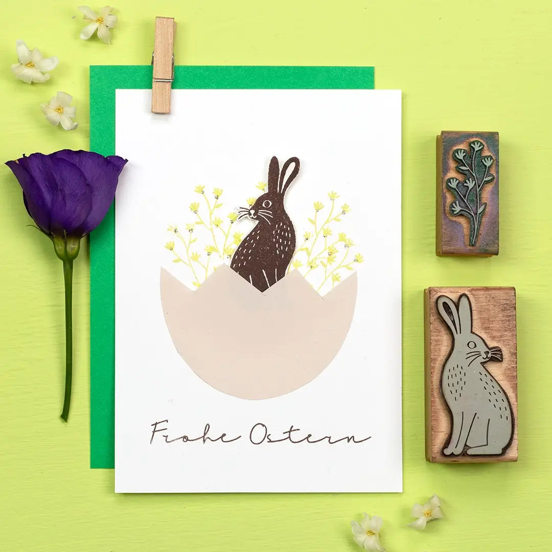 stempel ostern osterstempel stempel hase stempel osterhase stempel frohe ostern stempel frühlingszweig stempel eierschale osterkarten gestalten