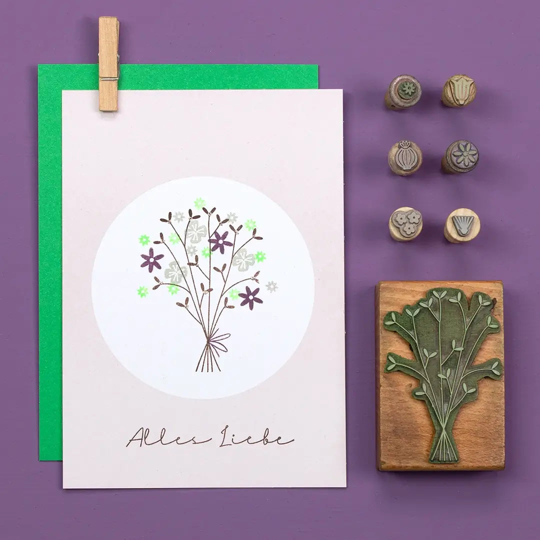 stempel muttertag karte stempel alles liebe blumenstempel blumemstrauß stempeln