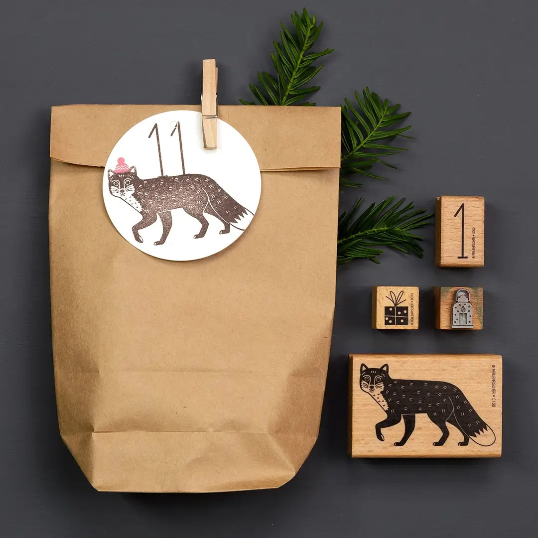 stempel tiere tierstempel stempel waldtiere stempel weihnachtstiere stempel fuchs stempel adventskalender mit tieren