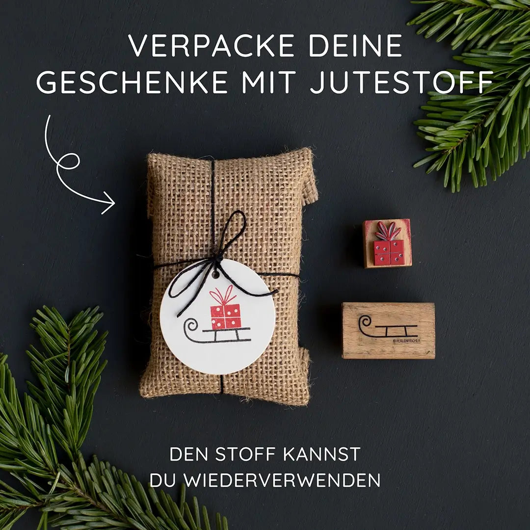 Stempel Weihnachten Stempel Geschenk stempel Schlitten Geschenke verpacken