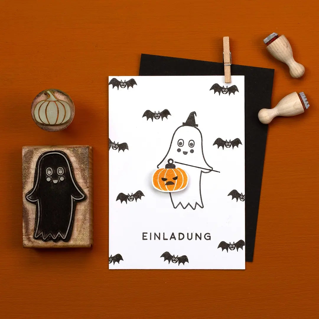 halloween stempel fledermaus stempel geist stempel kürbis stempel einladung einladungskarte zu halloween stempeln