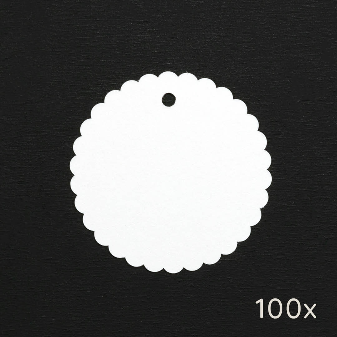 100 Papertags | Wavy bordered