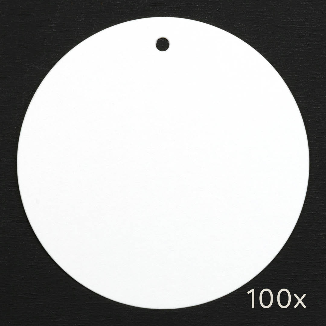 100 Papertags | Round 75 mm