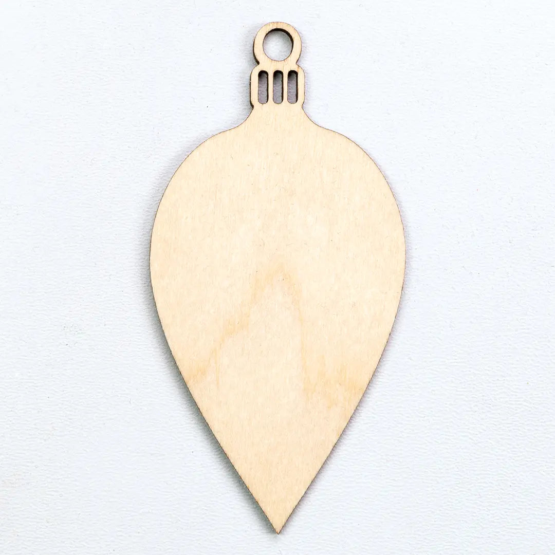 Holzanhänger | Weihnachtskugel oval 5 Stück