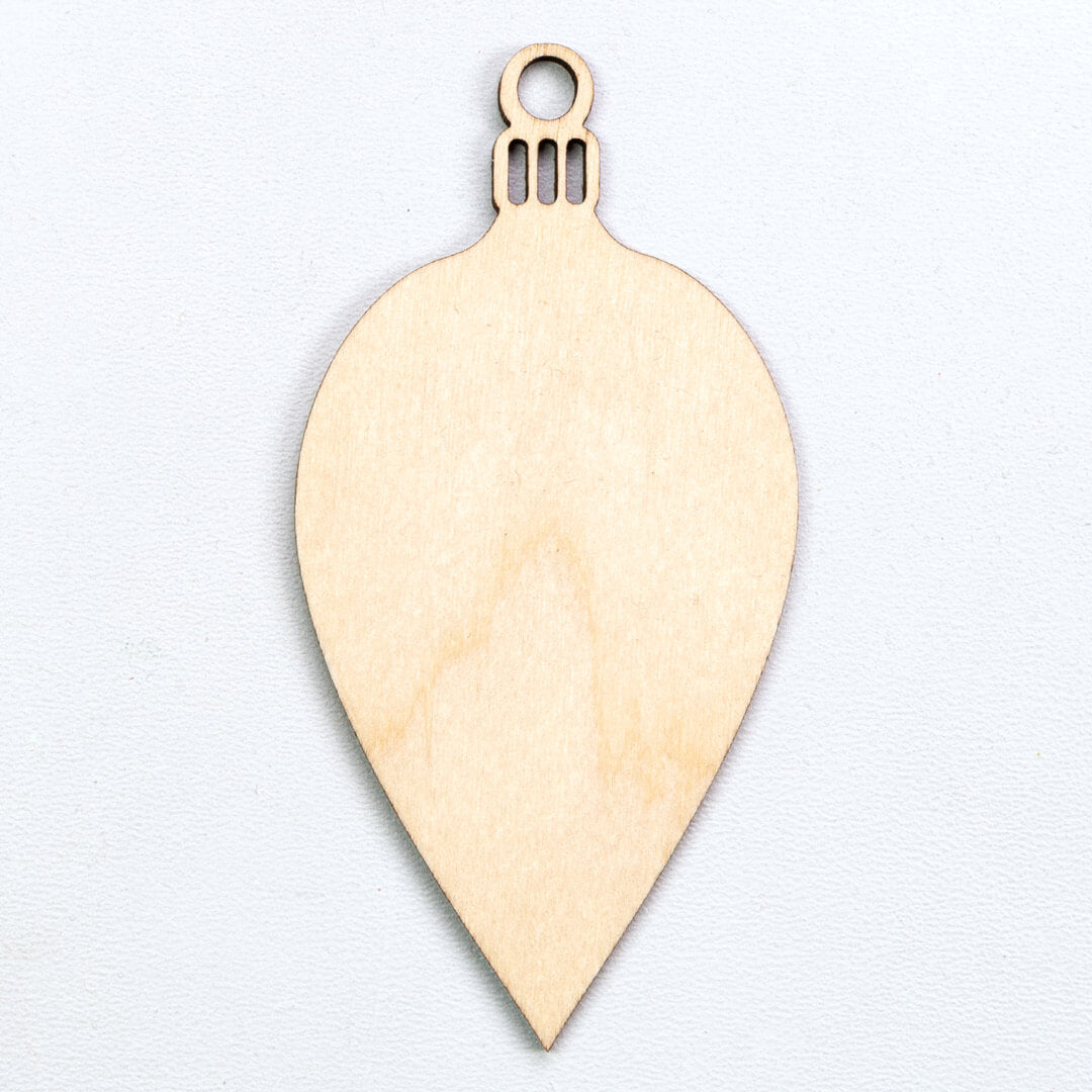Holzanhänger | Weihnachtskugel oval 5 Stück