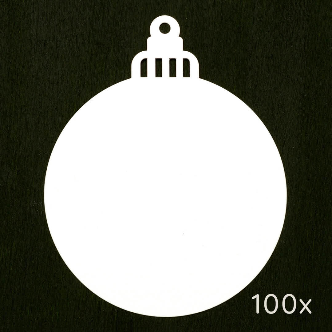 100 Papertags | Christmas bauble large