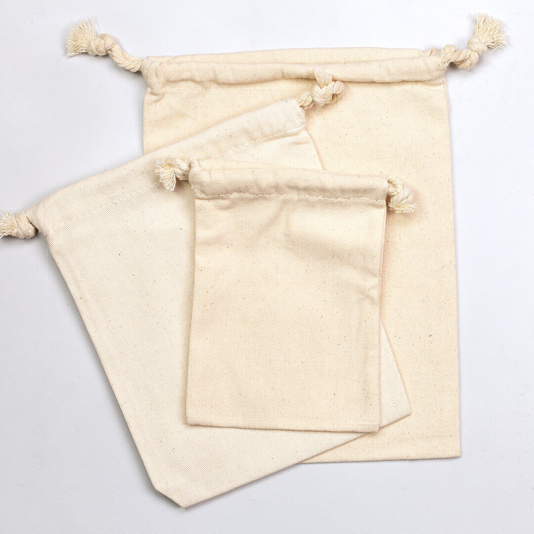 6 Fabric Bags | Bag with drawstring small