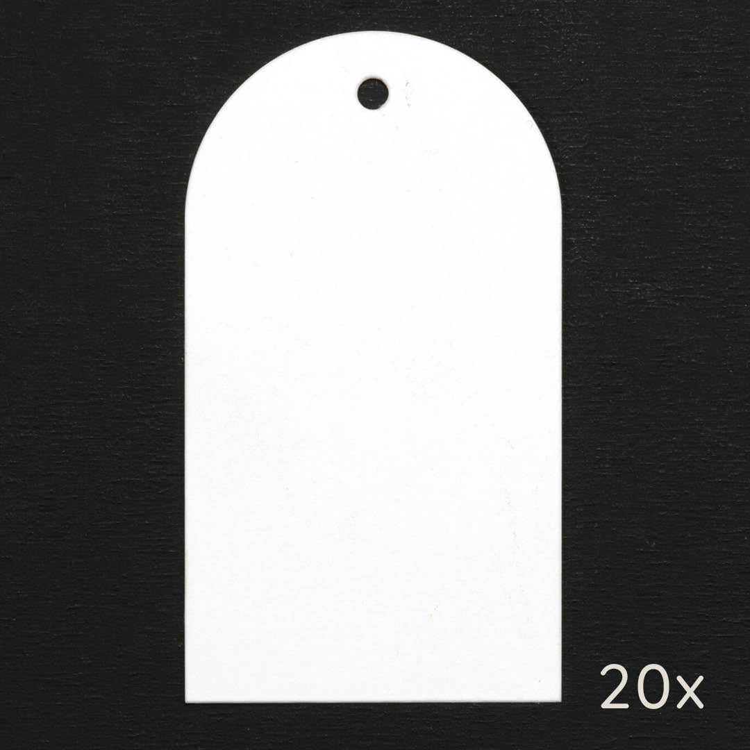 20 Papieranhänger | Kofferetikett Halbrund