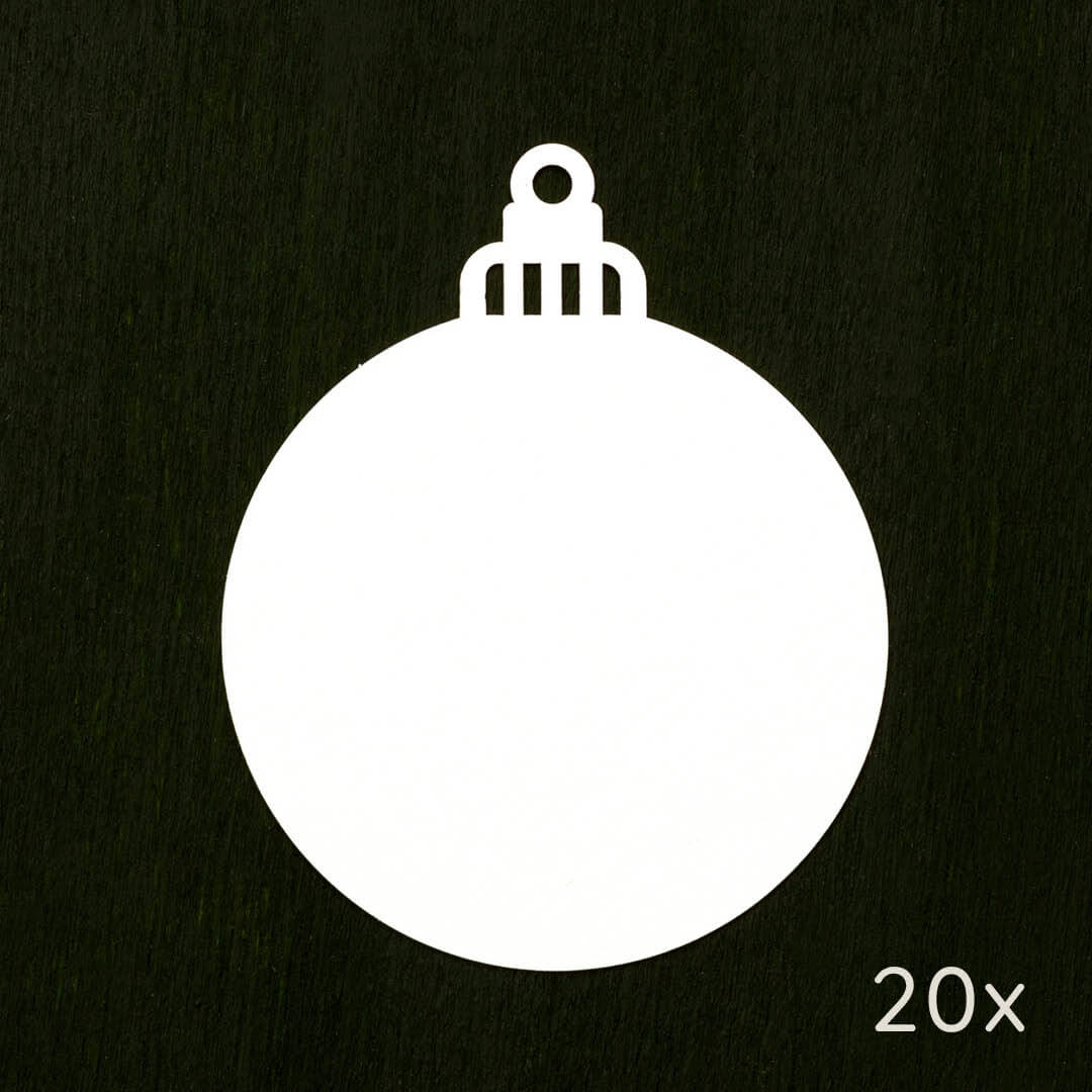 20 Papertags | Christmas bauble small