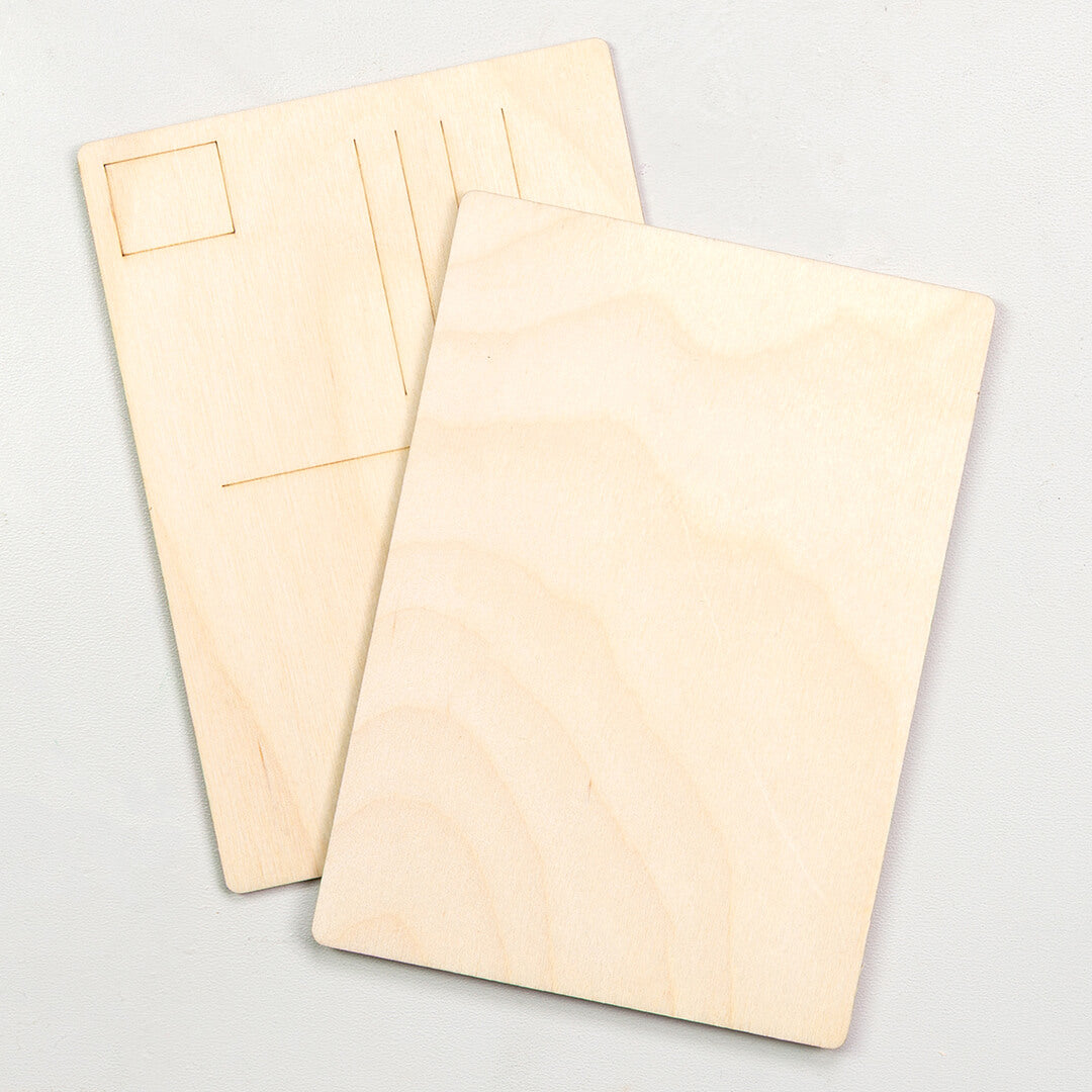2 Postkarten | Holz