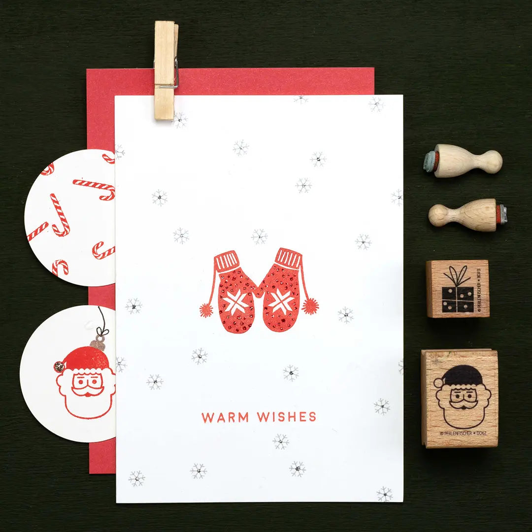 stempel weihnachten stempel zuckerstange stempel schhneeflocke stempel handschuhe stempel weihnachtsmann