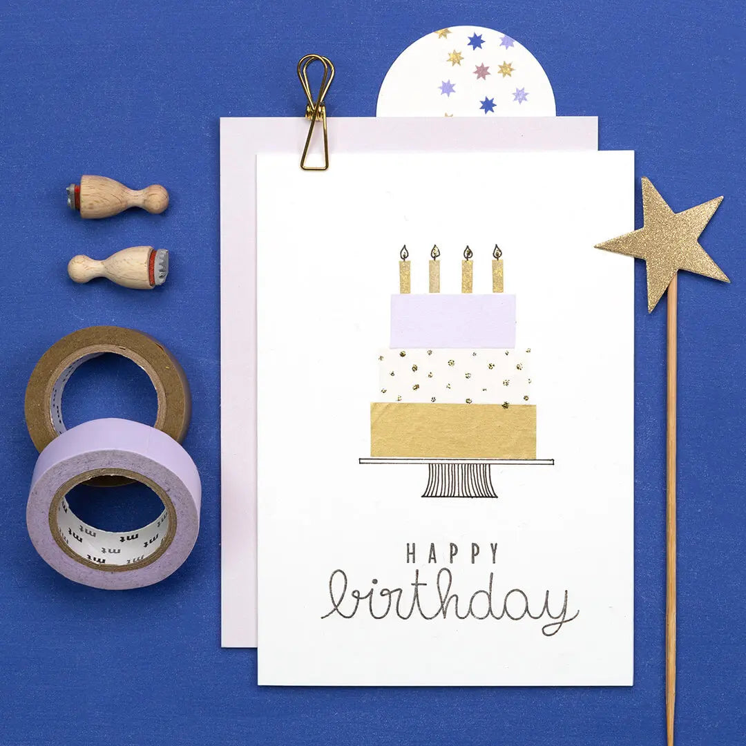 Stempel Kinder Stempel zum Kindergeburtstag Stempel Happy Birthday Stempel Kerzen Stempel Geburtstagstorte mit Masking Tapes