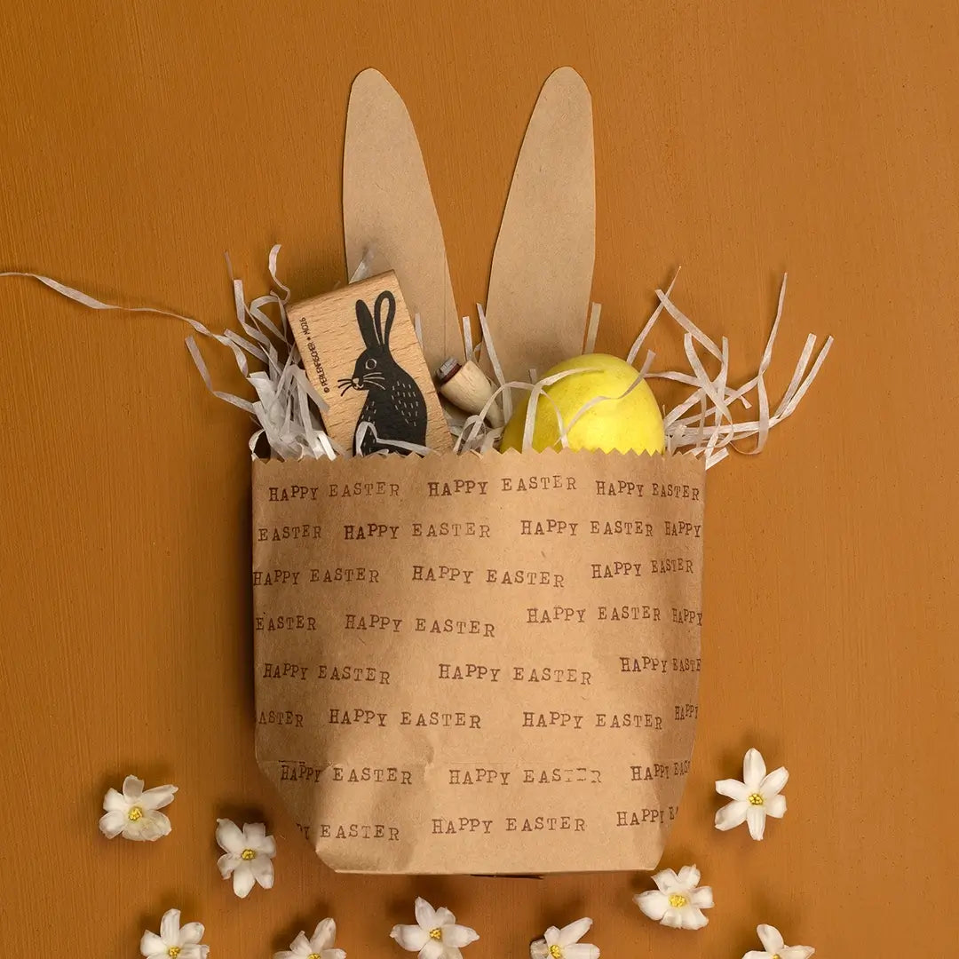 stempel ostern osterstempel osternest diy ostertüte basteln stempel happy easter hasenohren basteln stempel hase
