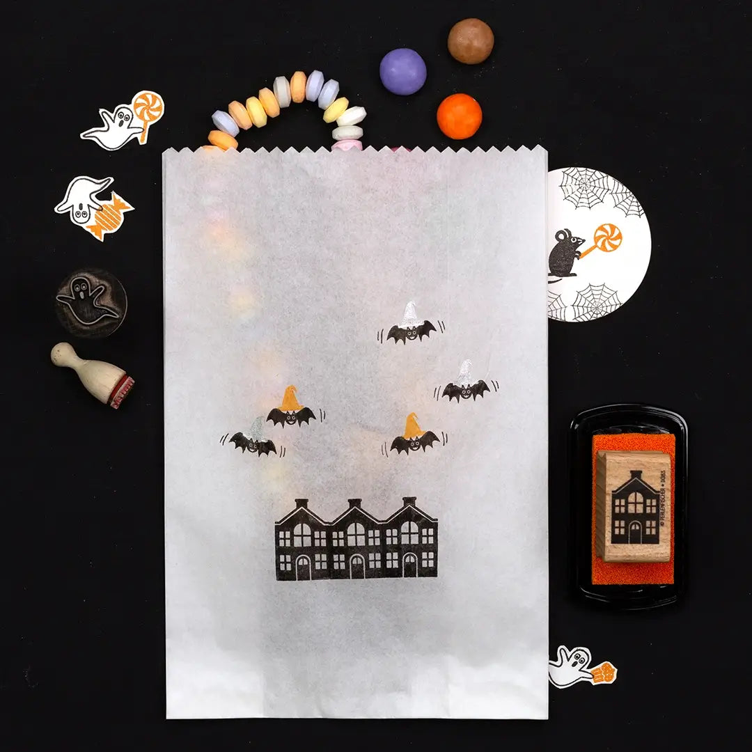 halloween stempel fledermaus stempel bonbon halloween kinder süßigkeiten tüte bestempeln