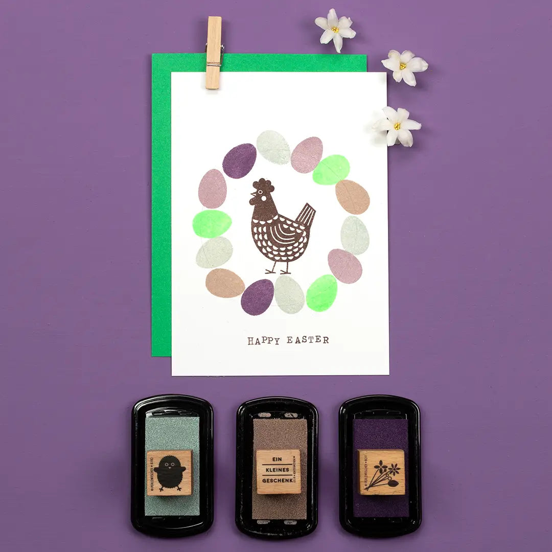 stempelkissen ostern oster stempelfarben stempelkissen braun stempel huhn stempelkissen grün bunte stempelkissen